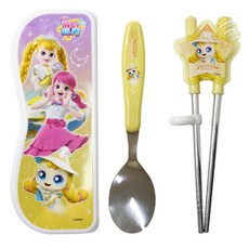 LE BARN Shooting Star Catch Teenieping孩童學習筷+湯匙+收納盒組, 1套, 閃亮萍