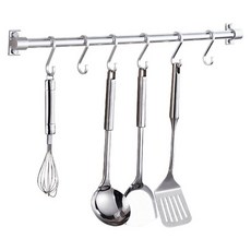 Blockmart 廚房鋁製炊具衣架 40cm + 掛鉤 6 件套, 單色, 1套