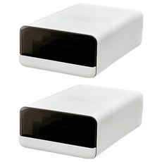 데미무드 이클립 적층식 칸칸이 서랍형 속옷정리함 10칸, 반투명 블랙, 2개