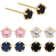 女款 14K包金 日常簡約方晶鋯石針式耳環 4mm JK2 + 禮物盒