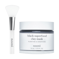 nooni 潔淨肌膚舒緩黑泥膜 75ml+矽膠面膜刷, 1套