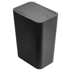 FAmILyLIFE 生活 簡約風彈蓋垃圾桶 10L, 黑色, 1個