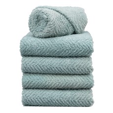 wonystory THE Kind 魚骨紋毛巾 200g 40支棉紗, 薄荷色, 5個