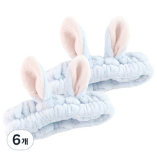 난리시스터즈 토끼귀 세안밴드, 6개, 옅은 남색