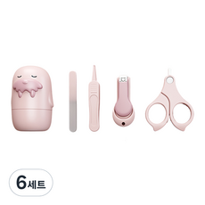 잇곰 바다사자 유아 손톱깎이 4종 세트, 핑크, 6세트