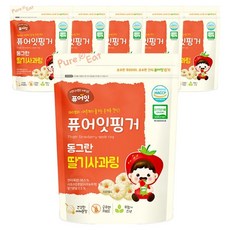 퓨어잇 핑거 동그란 야채링, 딸기사과, 40g, 6개