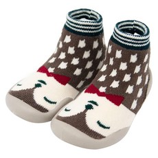 可愛止滑膠底透氣輕量學步鞋 嬰兒鞋(紳士狐狸 20-21公分)