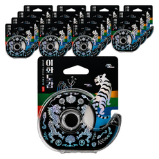 이화도감 대용량 문구테이프 18mm x 30m + 커터 세트 나전칠기 자개, 블랙, 16세트