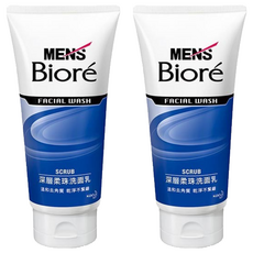 MEN's Biore 男性專用深層柔珠洗面乳，溫和去角質，乾淨不緊繃, 100g, 2條