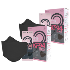 케어플 생활속 황사방역 마스크 대형 KF94, 50개입, 2개, 블랙