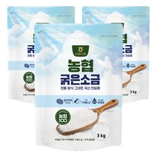 농협100 천일염 굵은소금, 3kg, 3개