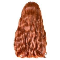 GabalNara 女性用嬉皮燙整頂假髮 M, 銅橙混合色, 1個