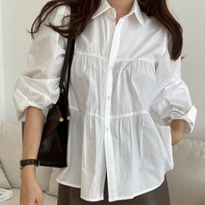 MarketA 女款泡泡袖簡約襯衫