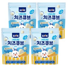 엘빈즈 유아용 네모네모 치즈큐브, 플레인, 16g, 4개