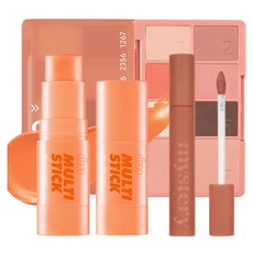 i'm meme 春季暖色調化妝組, 1組, 眼影盤(01 Coral Swatches+腮紅棒(02 Coral)+霧面唇釉(003 Mystery Mandarin)