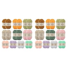 Brand Yan Bubble Queen 菜瓜布毛線 51~60, 40個, 混和顏色