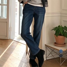 afinar 女款直筒內刷毛保暖牛仔褲