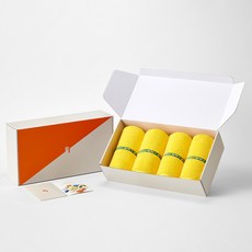 RemyJ 芒果滾邊毛巾 250g 40支 莫代爾天絲, 4個, 黃色