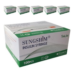 성심메디칼 인슐린 주사기 1ml 13mm 29g 100p, 6개