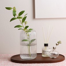 SAMHO GLASS 條紋玻璃花瓶, 單色