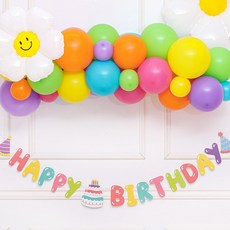 Joyparty 可愛生日蛋糕字母掛旗, 1個, 混合色