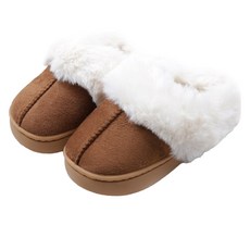 FootFoot 兒童橄欖色UGG毛絨拖鞋