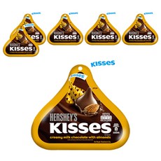 HERSHEYS 好時 Kisses 水滴牛奶巧克力 獨立包裝, 杏仁夾餡口味, 82g, 6袋