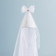 조이파티 베일 파티 고깔모자, 펄화이트, 1개