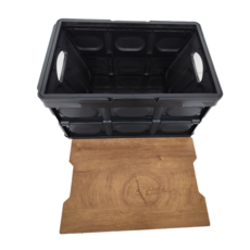 木蓋折疊箱 手提版 2719 大 2.8kg, 54 x 36 x 29cm, 黑色, 3個