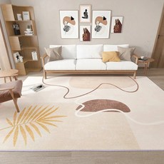 西格傢飾 現代簡約水晶絨地毯 140 x 200cm, 一葉之秋 淺咖色