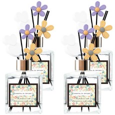 QiMart 春花限定法國精油擴香瓶，珪藻土除濕除臭，200mL, 微醺薰衣草, 4瓶