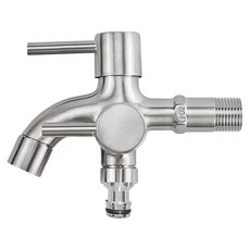 LEADER 麗達 304不鏽鋼雙出水長栓 T903 起泡器 + 園藝奶嘴頭, 1組