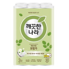 KleanNara 可綠納樂 草本花園辣木3層天然紙漿衛生紙, 30m, 30入, 1個