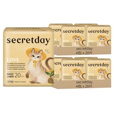 secretday Love系列 護墊, 一般型 15cm, 20片, 8包