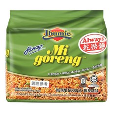 Ibumie 益福 Always 香蝦味辣醬乾撈麵 經濟包 80g, 5包
