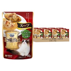 unicharm pet 銀湯匙 三星美食 貓餐包, 鮪魚 + 鰹魚 + 吻仔魚 + 柴魚片, 35g, 12包