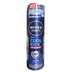 NIVEA 妮維雅 瞬間酷涼系列 男士止汗爽身噴霧 舒活麝香，體感瞬降10°C，48小時止汗抑味, 150ml, 1瓶