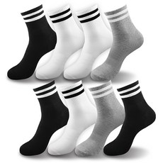 Crocodile 鱷魚 女性鬆緊帶雙環中筒襪8雙組 CD289 & 290