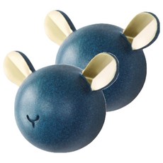 바우마켓 타공식 동물 벽걸이 후크 곰, 블루, 2개