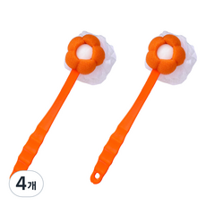 언헤브 2in1 플라워 샤워 바디 브러쉬, 오렌지, 1개입, 4개