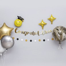 조이파티 Congratulations 캘리그래피 가랜드 세트, 골드, 1세트