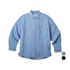 SPAO 男款木質丹寧寬鬆襯衫 SPYJF23C02