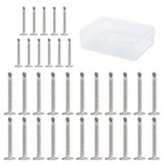 OON 스텐 와샤 철판 피스 M4 2x50 33p + 투명 케이스 세트, 1세트