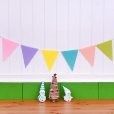 PARTYHAE 毛氈三角派對拉旗 2入, 粉彩色