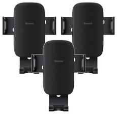 Baseus 倍思 Metal Age 第二代 重力出風口型車用支架, 3個, 黑色