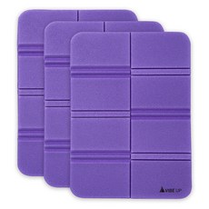 Vibe Up 便攜式超輕量折疊露營坐墊 3入, 紫色