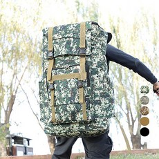 露營旅行大容量方形後背包 120L, 軍綠色