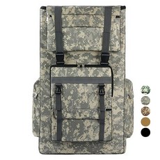露營旅行大容量方形後揹包 120L, 灰色迷彩