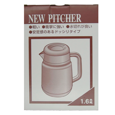 強力 冷水壺, 1.6L, 耐熱90度~0度, 透明, 1個