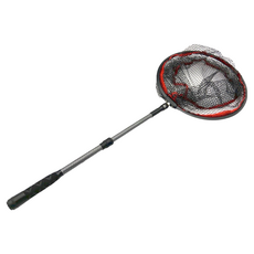 LS Design 龍蝦撈網 撈網柄重約77.5g 收合長度32公分 網框直徑28公分, 紅色, 撈網柄32~46公分cm + 網子25 x 28cm